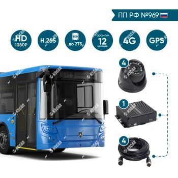 NSCAR BUS401 FullHD_HDD с опциями 4G+GPS/Глонасс